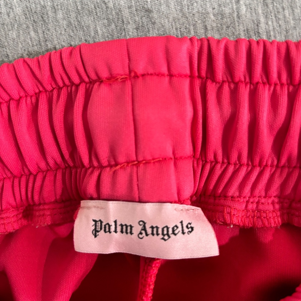 🩷 💚 Palm Angels Track Pants w/imperfections Sz S Neon Pink w/ Neon Green - Picture 15 of 16